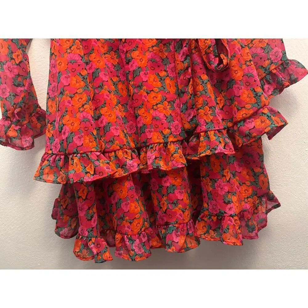 Francesca’s Collection Floral Mini Dress Size XL - Picture 7 of 9
